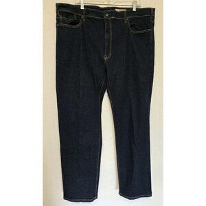 Orvis Five‎ Pocket Jeans Mens 44x32 Straight Dark Blue Denim
